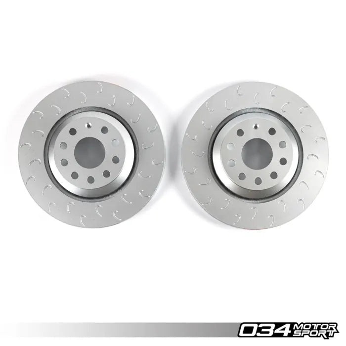 1-Piece Rear Brake Rotor Upgrade Kit, MK8 VW GTI, Audi 8V/8V.5 S3/RS3 & Mk7/Mk7.5 Golf R, & MK7/Mk7.5 VW GTI w/ Performance Pack