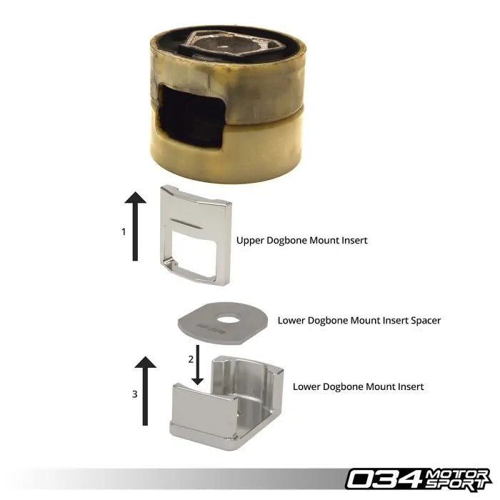 Billet Aluminum Upper Dogbone Mount Insert, MkV/MkVI Volkswagen Golf/GTI/R/Jetta/GLI and 8P Audi A3/S3 & 8J Audi TT/TTS/TTRS