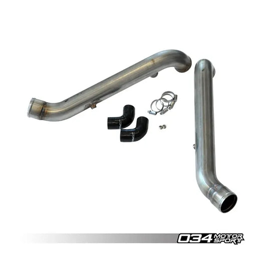 Bipipe Set, B5 Audi S4 & C5 Audi A6/Allroad 2.7T, Stainless Steel with WMI Bungs - Raw
