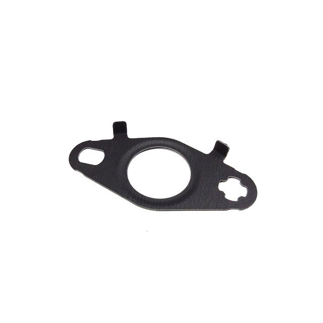 Genuine VW/Audi 06F-145-757-L turbo oil return gasket showing oil passage and mounting openings; repeated source photo 7