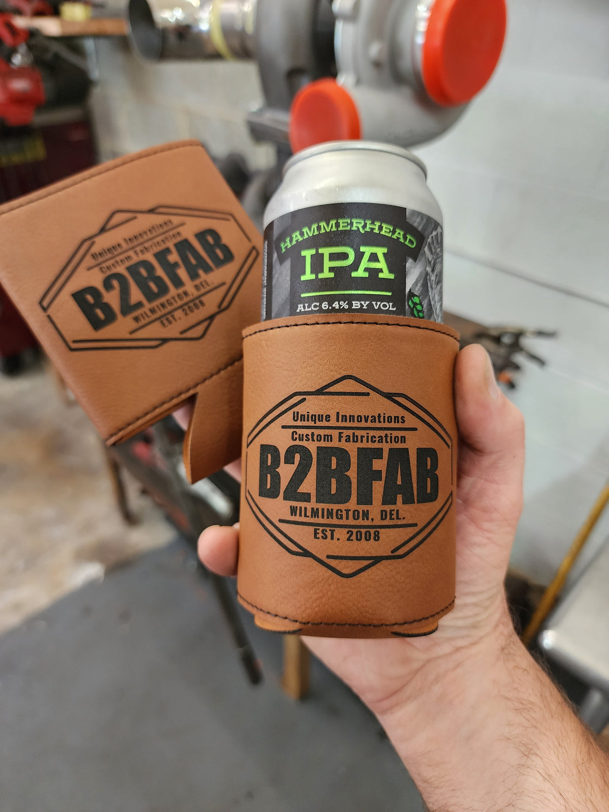 B2BFAB Leather Can Koozie