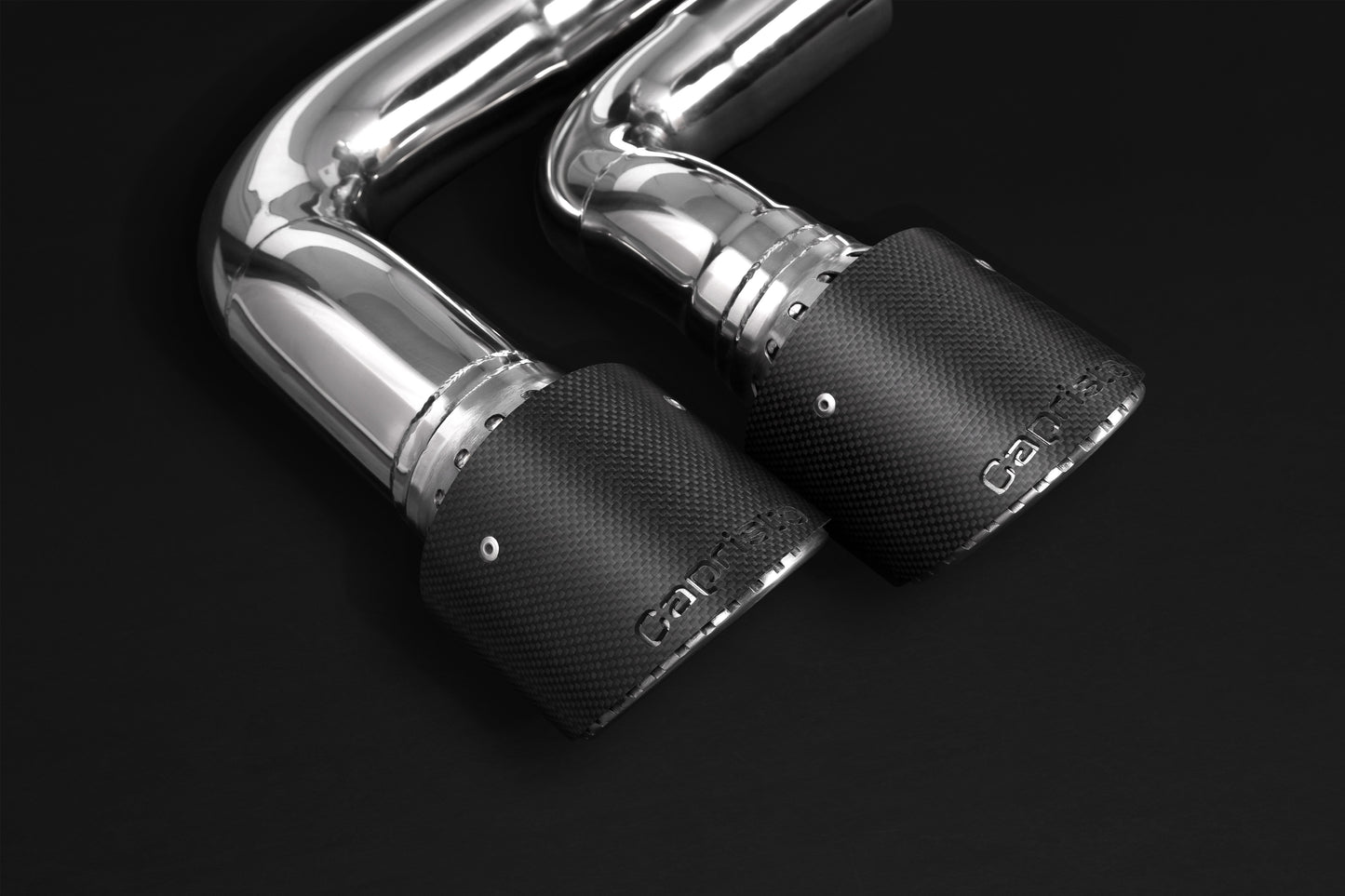 Porsche 536.1/2 Cayenne V8TT - Valved Exhaust, MidSilencer Spare + Carbon Tips (OE Actuators)