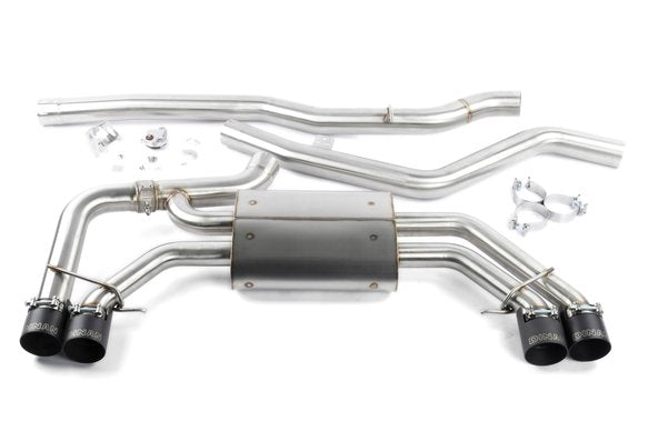 Dinan Valved Cat-Back Exhaust - 2018-2025 BMW X3 M40i / X4 M40i Stainless Steel - Black Tips - G01/G02