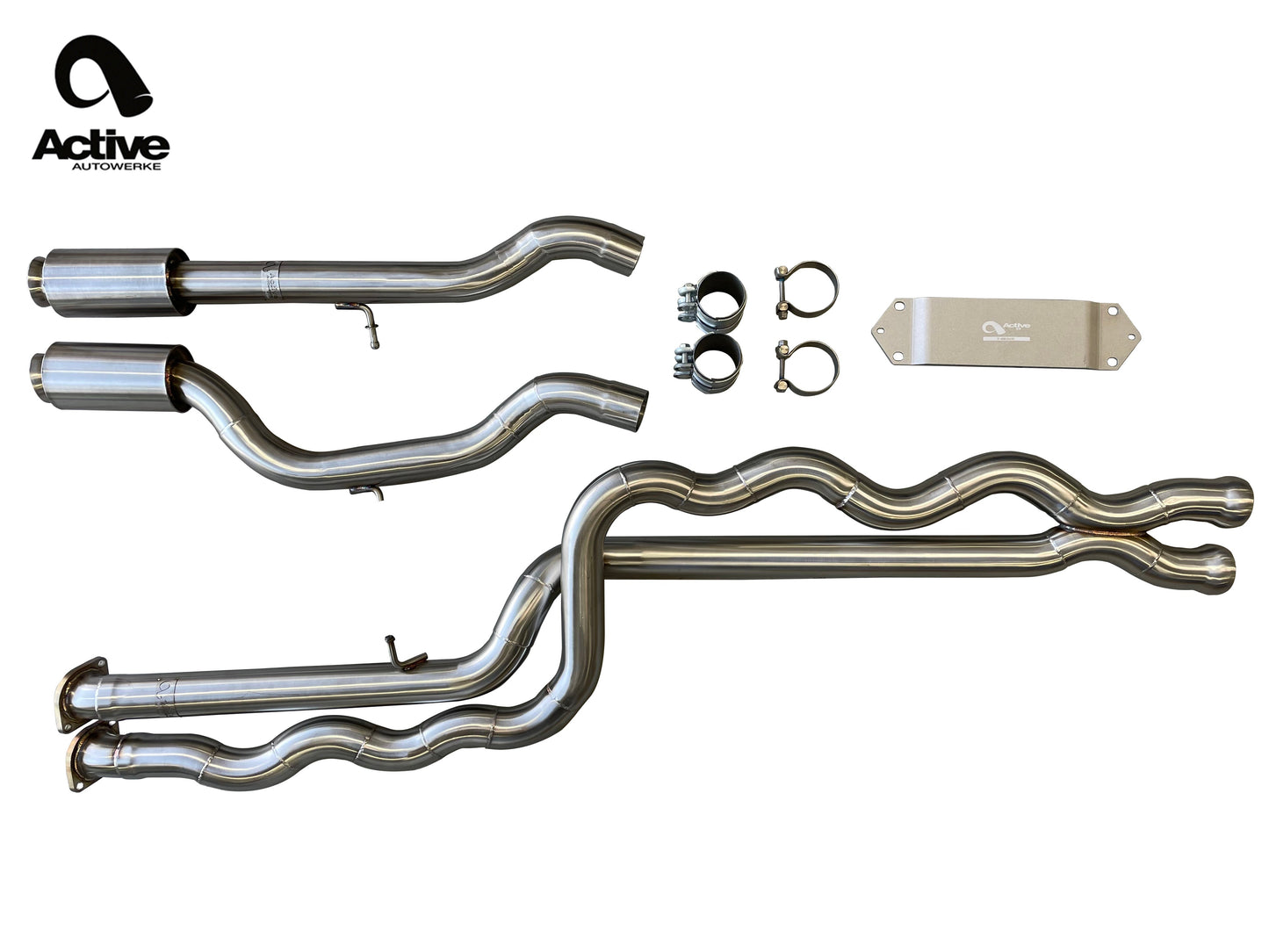 F8X BMW M3 & M4 Equal Length Mid Pipe (US Patent 11248511, UK and EU patent 3882441) includes Active F-brace and $90 fixed price shipping in lower 48 states