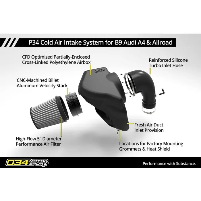 P34 Cold Air Intake, B9/B9.5 Audi A4/Allroad & A5 2.0 TFSI