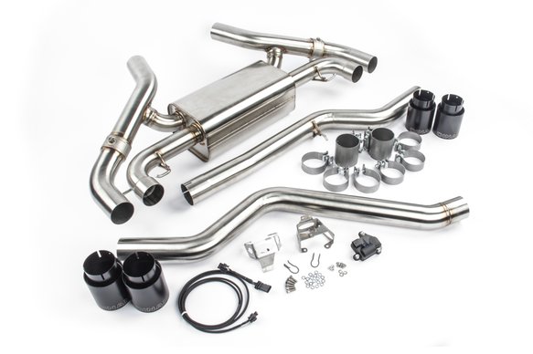 Dinan Free Flow Axle-Back Exhaust - 2020-2024 BMW M340i/M440i Stainless Steel - Black Tips - G20 / G22 / G23 / G26