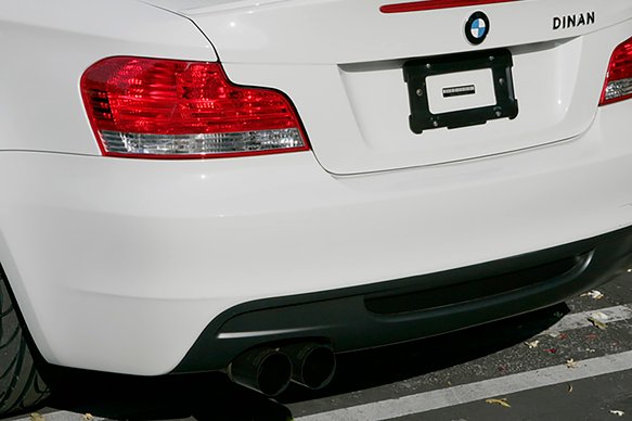 Dinan Free Flow Axle-Back Exhaust - 2008-2013 BMW 135i/135is Stainless Steel - Black Tips - E82/E88