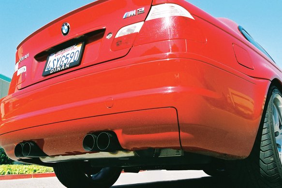 Dinan Free Flow Axle-Back Exhaust - 2001-2006 BMW M3 Stainless Steel - Black Tips - E46
