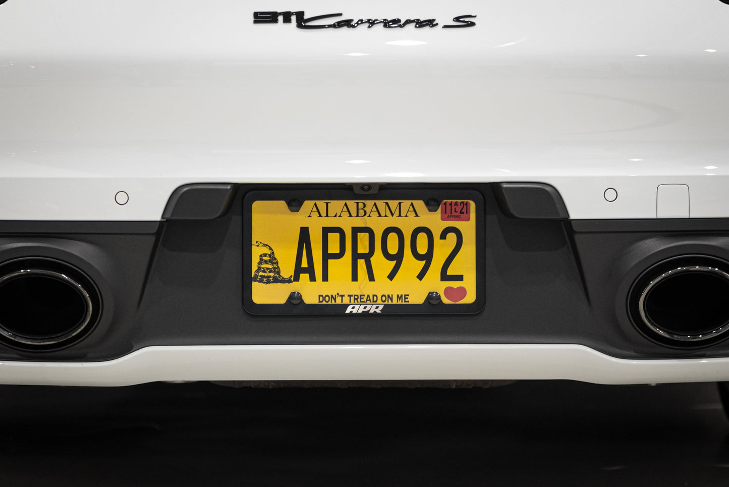 APR License Plate Frame - Slim, Black w/ Hiders