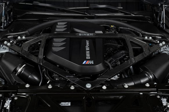 Dinan Gloss Carbon Fiber Strut Tower Brace - 2021-2025 BMW M2/M3/M4 Gloss Carbon Fiber - G80/G82/G83/G87