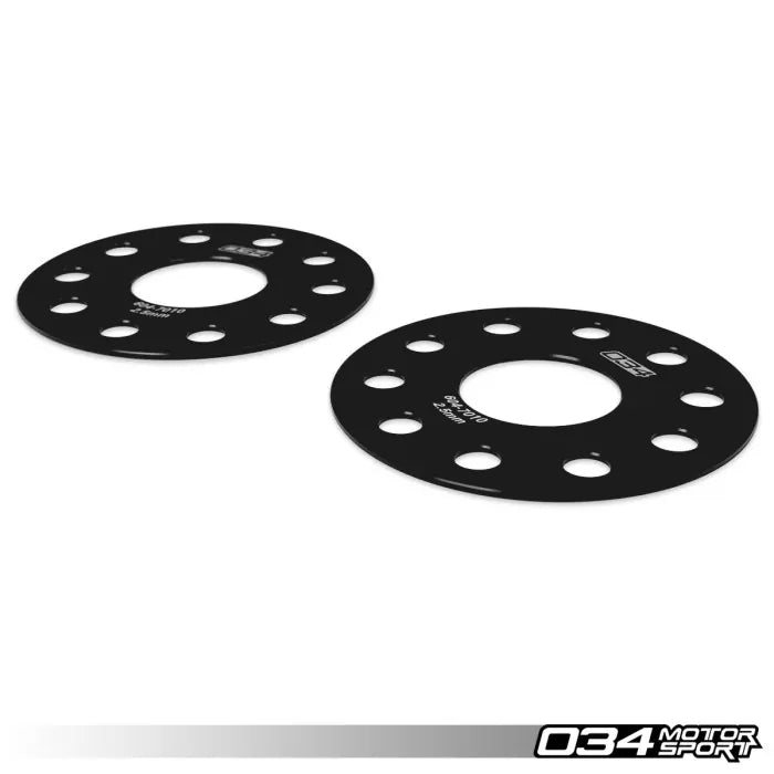 Wheel Spacer Pair, 2.5mm, Volkswagen & Audi 5x112 with 57.1mm Center Bore