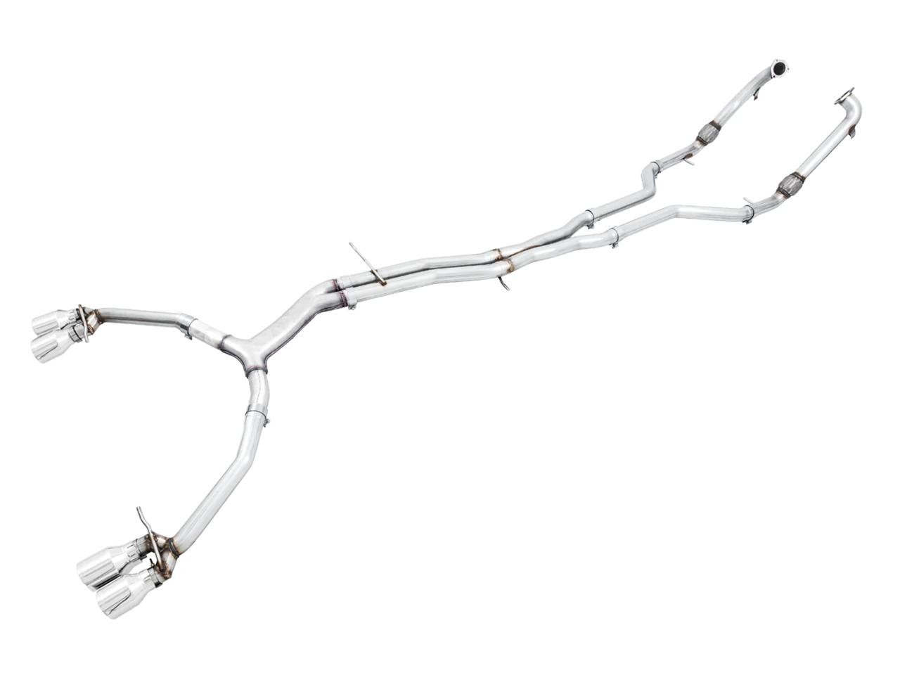 AWE Tuning Audi B9 S5 Sportback Track Edition Exhaust - Non-Resonated (Silver 102mm Tips)