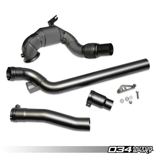 034Motorsport Stainless Steel Racing Downpipe for Mk8 Golf R & Audi 8Y S3