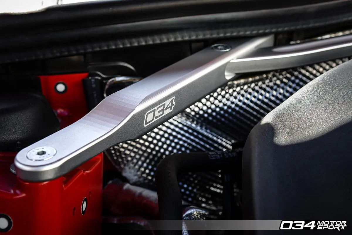 034Motorsport Front Strut Brace, B9/B9.5 Audi A4/S4, A5/S5/RS5, Allroad, Billet Aluminum