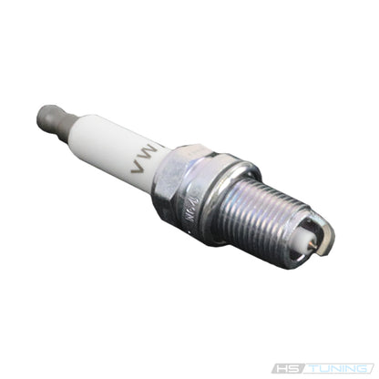Genuine VW/Audi 06H-905-601-A spark plug showing VW insulator marking and electrodes; repeated source photo 7