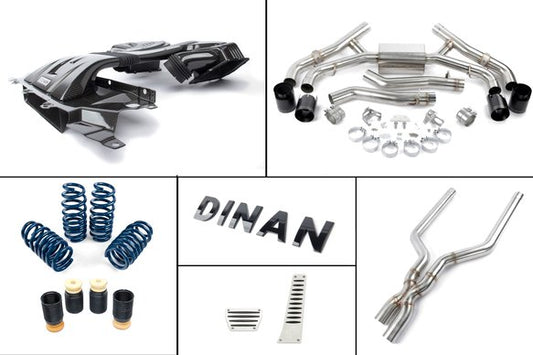Dinan F9x X5M/X6M Experience Package (E) Closed Intake / Black Exhaust / X-Pipe / Springs + Bumpstops / ZF8 Pedal Pads