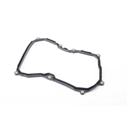 Genuine VW/Audi 09G-321-370 formed transmission oil pan gasket with eight reinforced fastener openings; repeated source photo 7