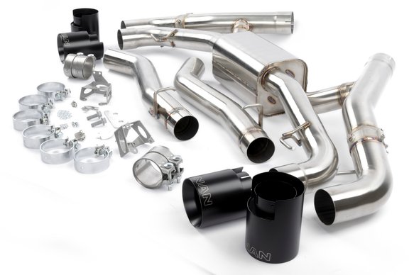 Dinan Valved Axle-Back Exhaust - 2020-2025 BMW X5M/X6M Stainless Steel - Black Tips - F95/F96