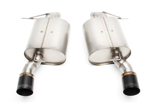 Dinan Free Flow Axle-Back Exhaust - 2007-2011 BMW 335i/335xi Stainless Steel - Black Tips - E90