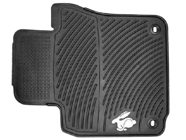 1K1-061-553-H-041 Genuine VW/Audi Rabbit Monster Rubber Floor Mat Set, Rabbit logo front mat reference, repeated original gallery photo 2