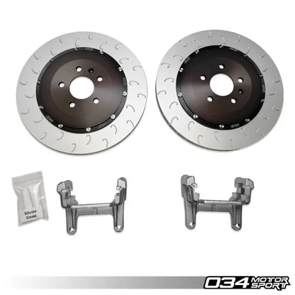 2-Piece Floating Rear Brake Rotor 370mm Upgrade for B9/B9.5 Audi A4/S4, A5/S5, Q5/SQ5, & RS4/RS5