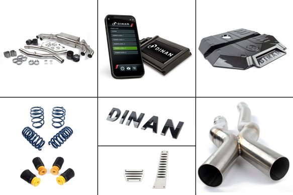 Dinan F9x X3M/X4M Experience Package (E1) Dinan PCU / Closed Intake / Black Exhaust / X-Pipe / Springs + Bumpstops / ZF8 Pedal Pads