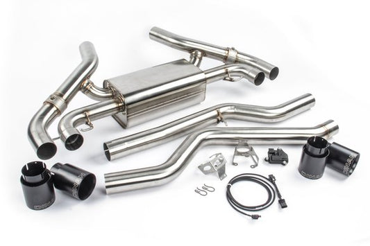 Dinan Free Flow Axle-Back Exhaust - 2020-2024 BMW M340i/M440i Stainless Steel - Black Tips - G20 / G22 / G23 / G26
