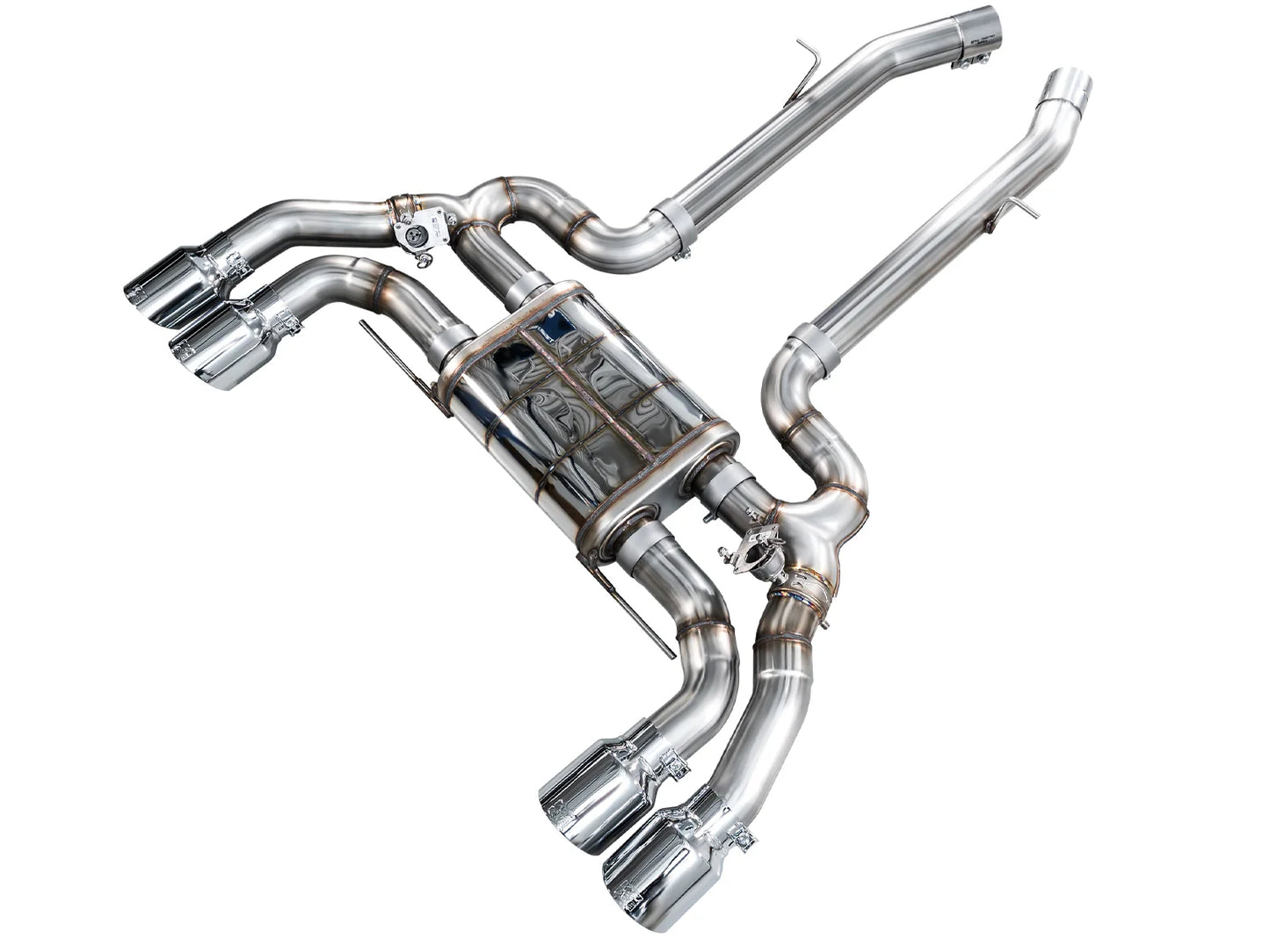 AWE Valved SwitchPath™ Axleback Exhaust for BMW F97 X3 M / F98 X4 M - Chrome Silver Tips