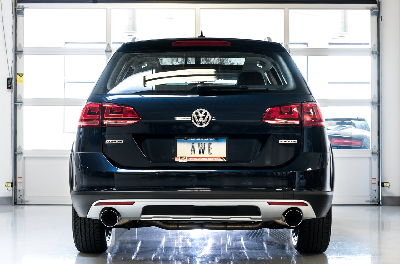 AWE Tuning VW MK7 Golf Alltrack/Sportwagen 4Motion Touring Edition Exhaust - Polished Silver Tips