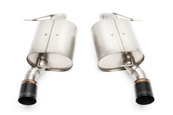 Dinan Free Flow Axle-Back Exhaust - 2007-2013 BMW 335i/335is/335xi Stainless Steel - Black Tips - E92/E93