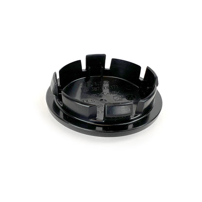 Genuine VW/Audi 3B7-601-171-XRW wheel center cap rear view showing molded retaining tabs and factory markings; repeated source photo 6