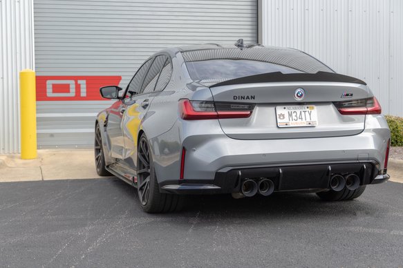 Dinan Valved Axle-Back Exhaust - 2021-2025 BMW M3/M4 Stainless Steel - Black Tips - G80/G82/G83