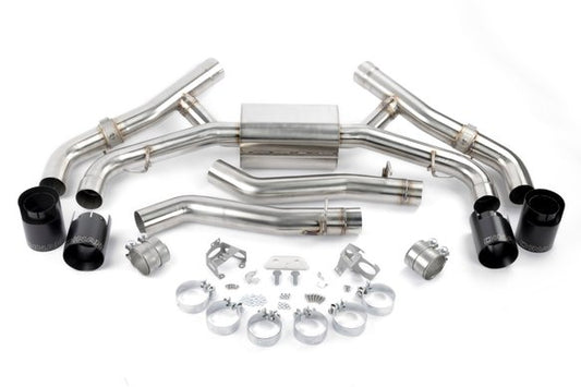 Dinan Valved Axle-Back Exhaust - 2020-2025 BMW X5M/X6M Stainless Steel - Black Tips - F95/F96