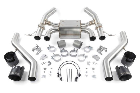 Dinan Valved Axle-Back Exhaust - 2023-2025 BMW M2 Stainless Steel - Black Tips - G87