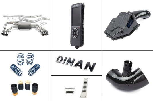 Dinan G0x X3/X4 M40i Experience Package (E1) DINANFLASH Handheld / Carbon Intake / Black Exhaust / Turbo Inlet / Springs & Bumpstops / ZF8 Pedal Pads