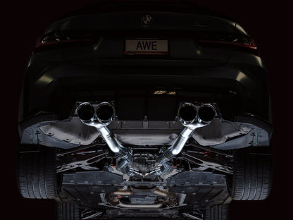 AWE Track Edition Catback Exhaust for BMW G8X M3/M4 - Chrome Silver Tips