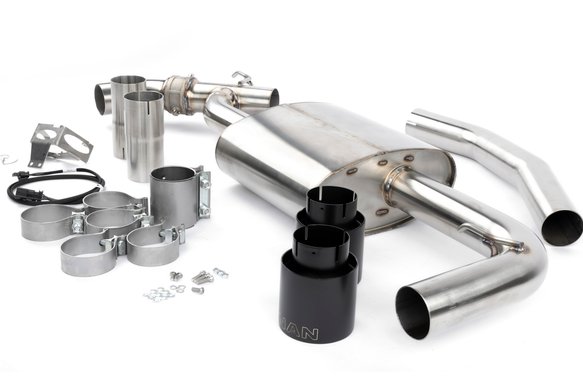 Dinan Valved Axle-Back Exhaust - 2016-2023 BMW X1/X2 sDrive28i Stainless Steel - Black Tips - F48 / F39