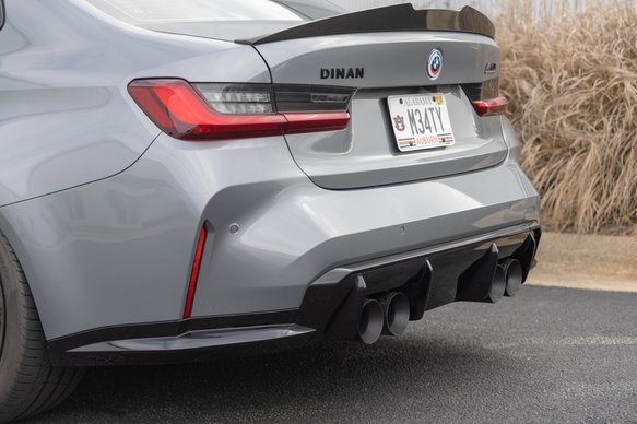 Dinan Valved Axle-Back Exhaust - 2021-2025 BMW M3/M4 Stainless Steel - Black Tips - G80/G82/G83