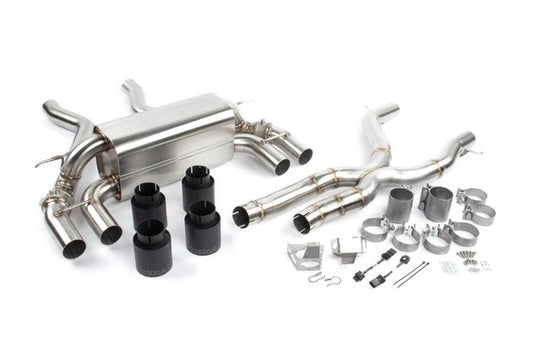 Dinan Free Flow Axle-Back Exhaust & X-Pipe - 2019-2021 BMW M2C Stainless Steel - Black Tips - F87