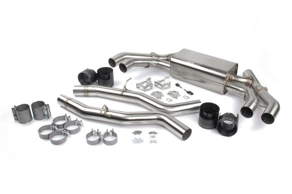 Dinan Free Flow Axle-Back Exhaust - 2020-2025 BMW X3M/X4M Stainless Steel - Black Tips - F97/F98