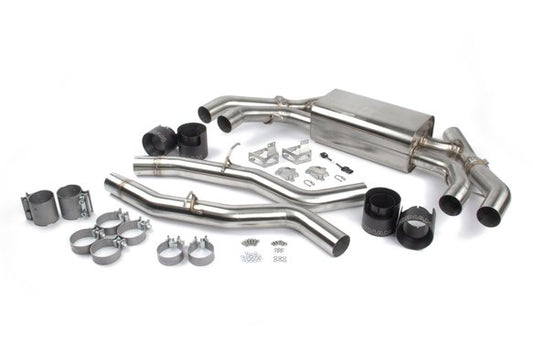 Dinan Free Flow Axle-Back Exhaust - 2020-2025 BMW X3M/X4M Stainless Steel - Black Tips - F97/F98