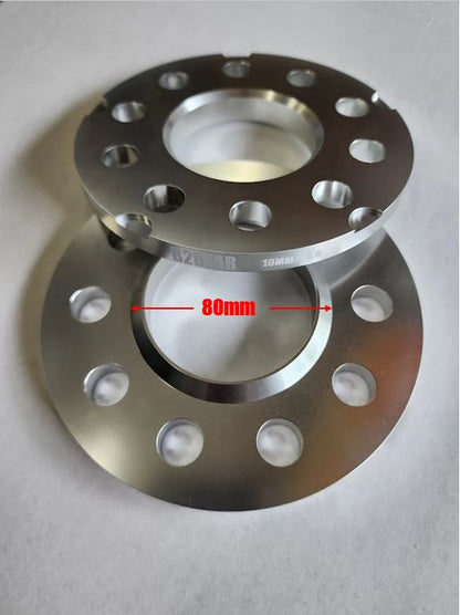 B2BFAB 10mm wheel Spacer Pair, 5x112 for 66.6 Center Bore 80mm Bevel