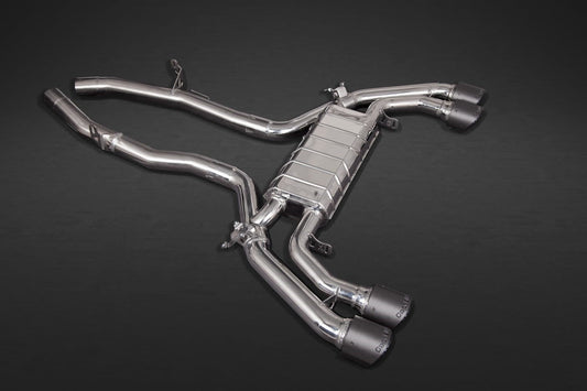 BMW X3M Competition (G01/F97) - Exhaust System, 200 Cell Midpipe + Carbon Tips (OE Acutators)