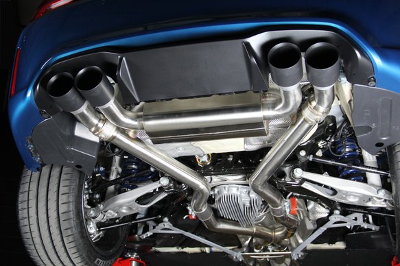 Dinan Free Flow Axle-Back Exhaust & X-Pipe - 2019-2021 BMW M2C Stainless Steel - Black Tips - F87