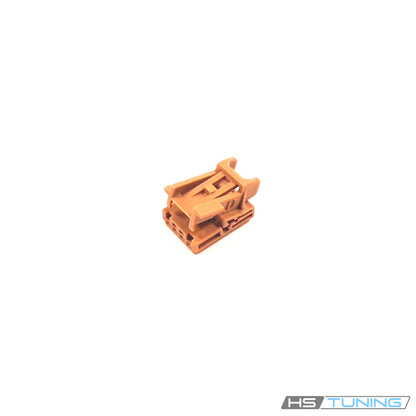 8K0-973-754-A Genuine VW/Audi individual brown four-pin connector housing, complete bare housing shown, original product photo 1