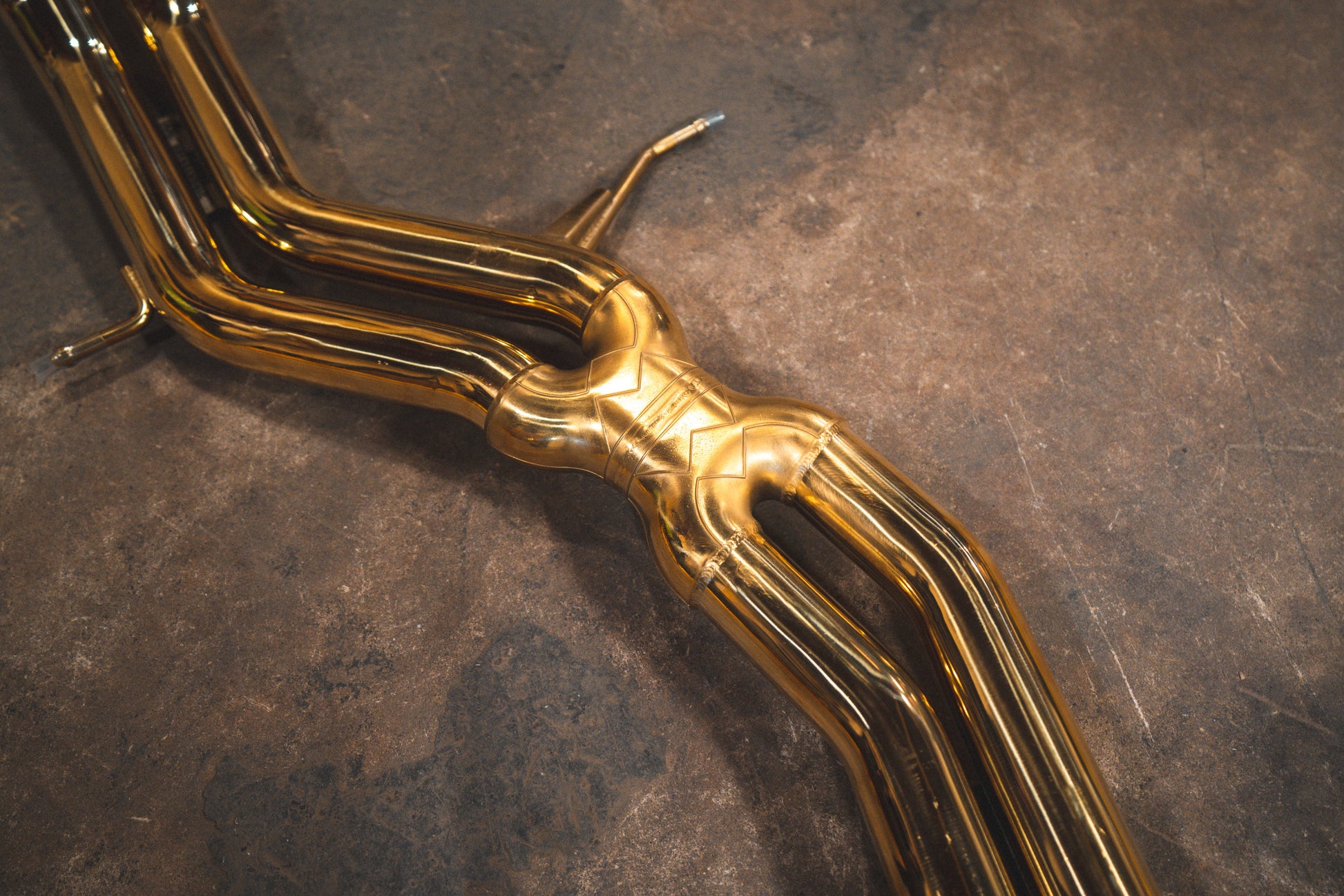 Gold Finished Mid Section X Pipe