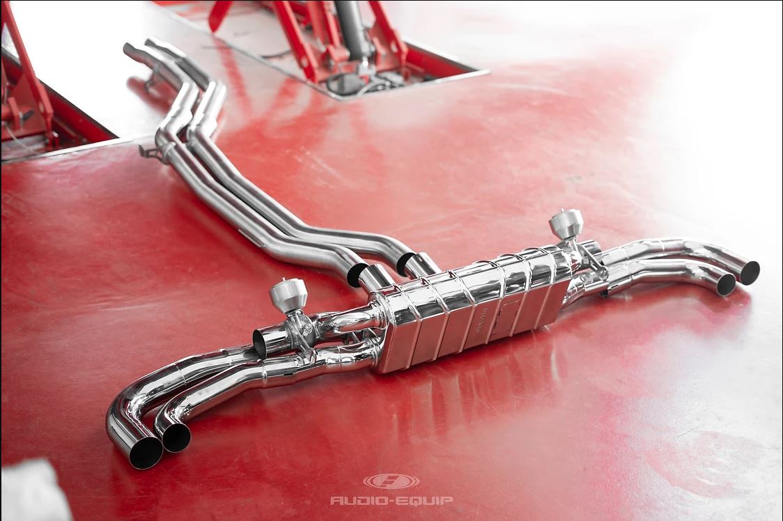 Audi RSQ8 - Valved Exhaust + MidSilencer Spare - OEM Tips (OE Actuators)