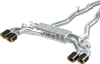 BMW M5 (G90/G99) Euro OPF - Valved Exhaust, MidSilencer Spares, 200 Cell OPF + Wicrom Tips (OE Actuators)