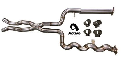 Active Autowerke G87 M2 Signature Equal Length mid-pipe (US Patent 11248511, UK and EU patent 3882441) with G87-brace and $90 fixed price shipping in lower 48 states