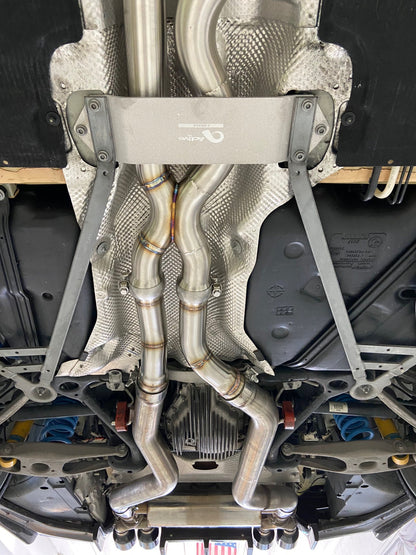 F8X BMW M3 & M4 Equal Length Mid Pipe (US Patent 11248511, UK and EU patent 3882441) includes Active F-brace and $90 fixed price shipping in lower 48 states